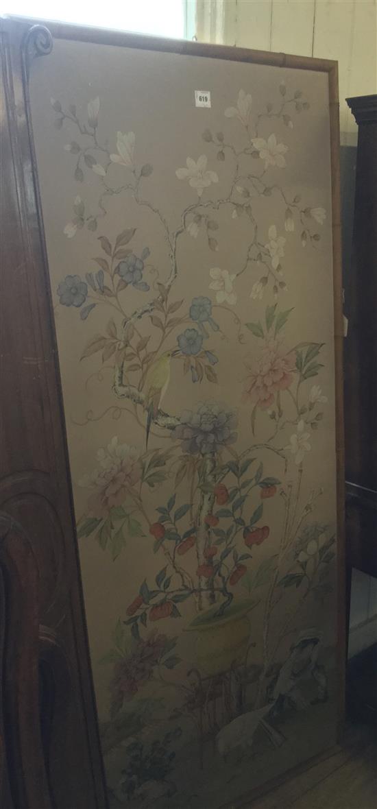 Japanese framed painted panel